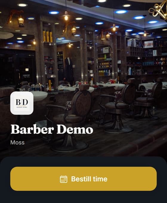Kundexa-appen for en barbershop, demo
