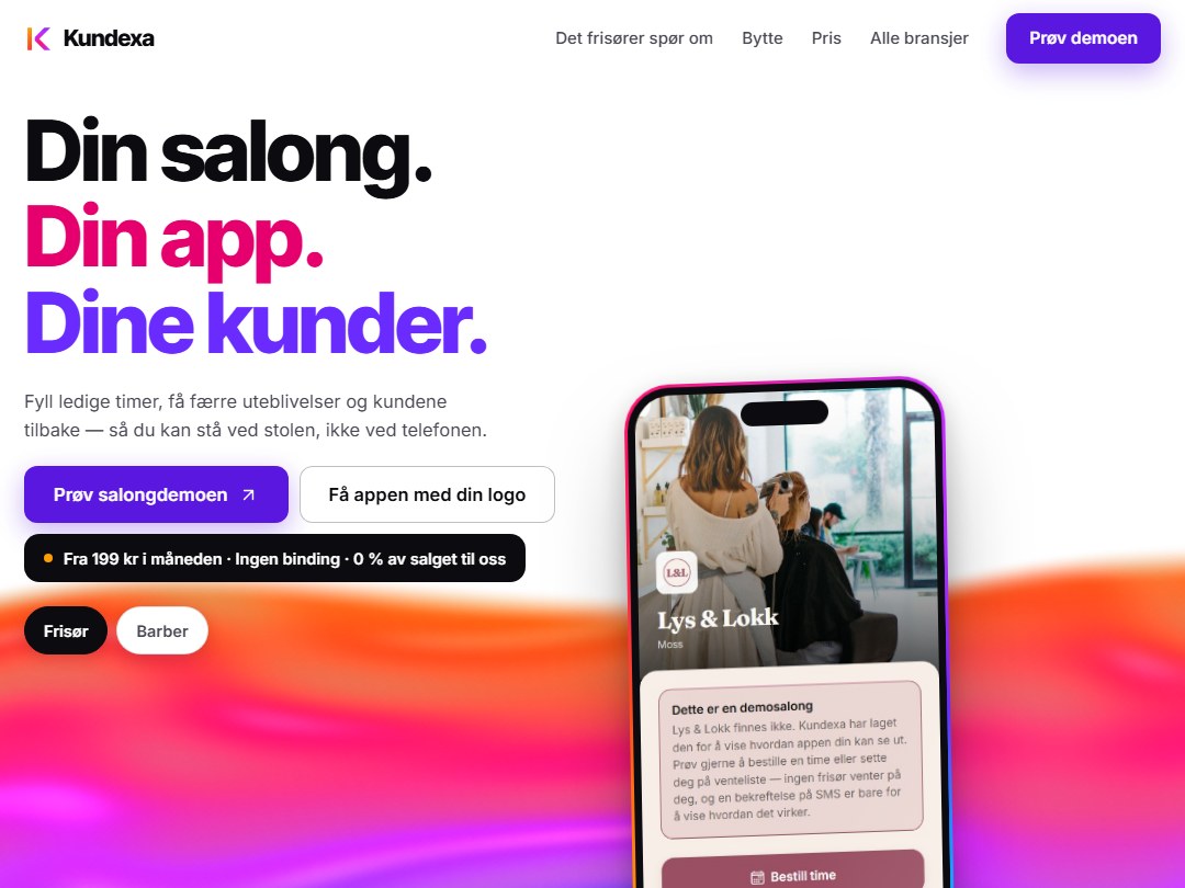 Kundexa for salonger, butikker og spisesteder